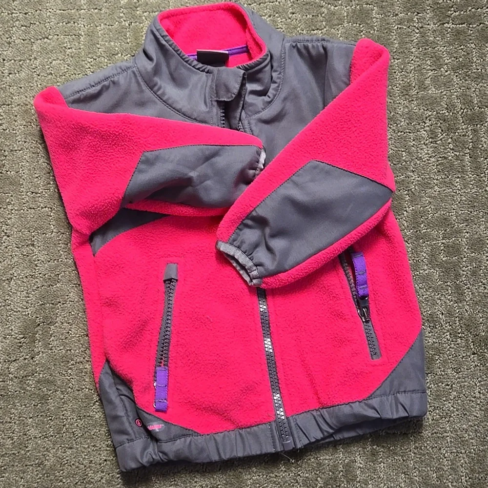 Children's Pink and Gray Fleece Jacket - Picture 2 of 5